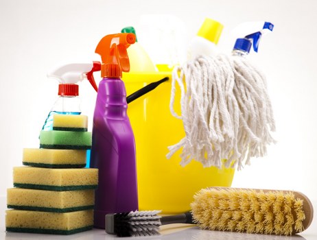 Local carpet cleaning team preparing a carpet care treatment